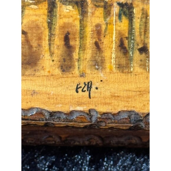 Vintage 1955 FEA Handcrafted Wooden Trinket Box With Painted Roman Colosseum - Picture 3 of 10